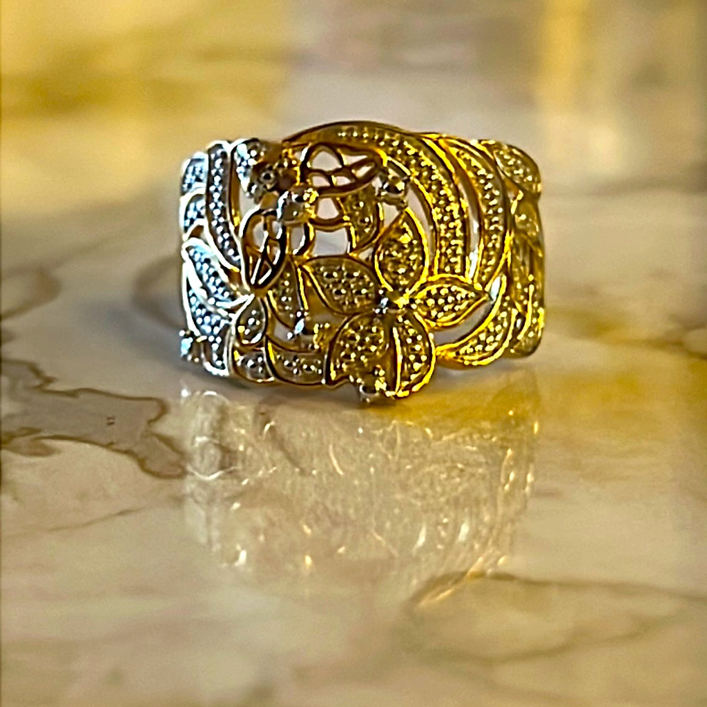Floral Diamond Ring 46$
